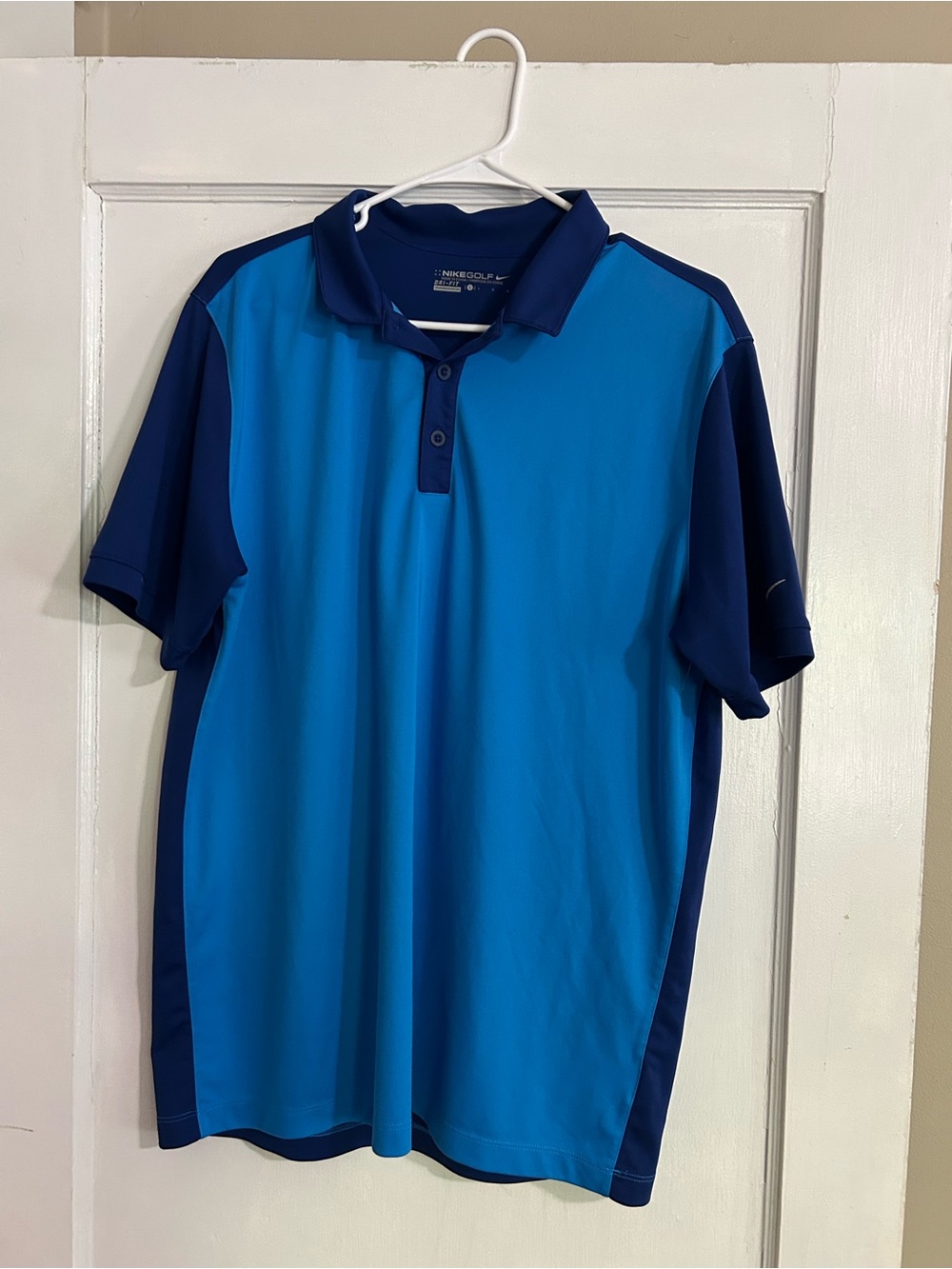Nike Men’s Bright Blue and Navy Contrast Polo